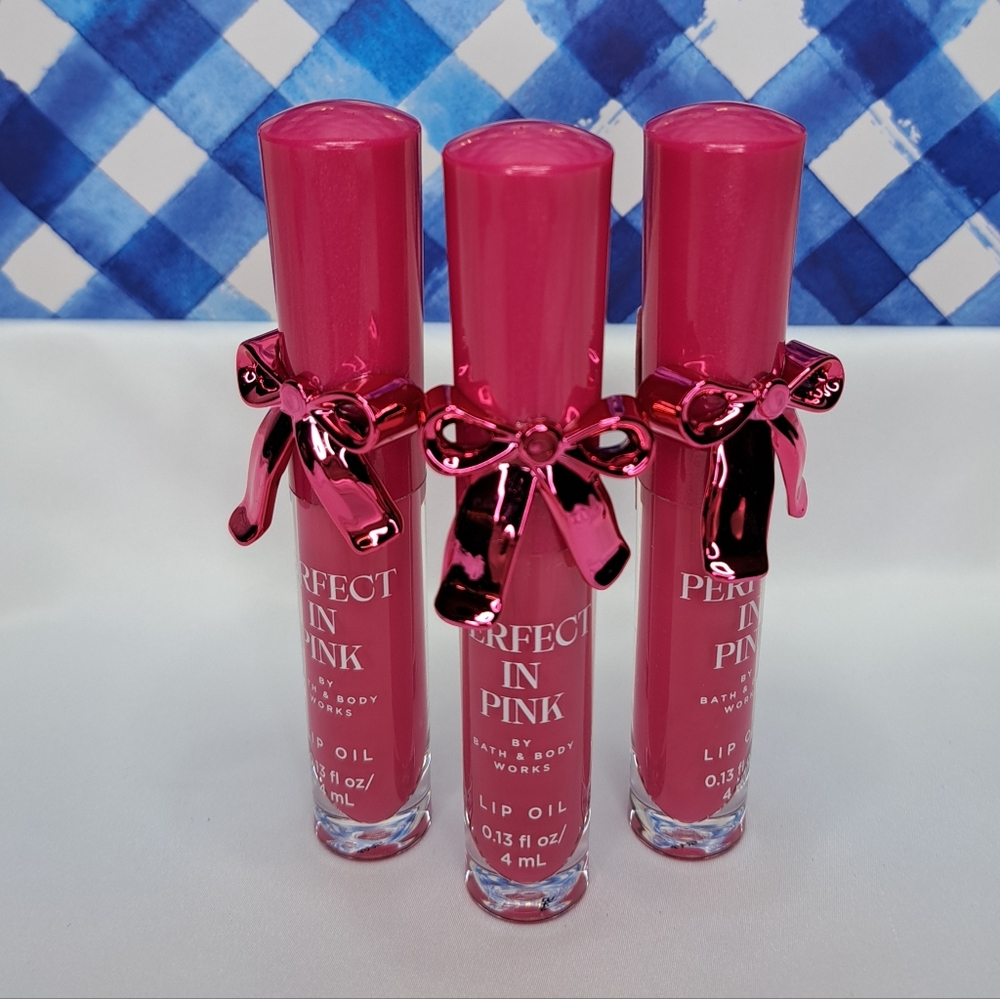 BATH & BODY WORKS 'PERFECT IN PINK'  LIP OIL 3-PIECE GIFT SET LIMITED-EDITION - Picture 10 of 14